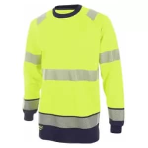 Hivis two tone l/s t shirt sat yell/nvy 4XL - Saturn Yellow / Navy - Saturn Yellow / Navy - Beeswift