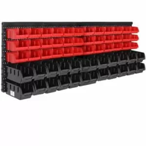Tool wall set of 2 black/red with 30 stacking boxes each