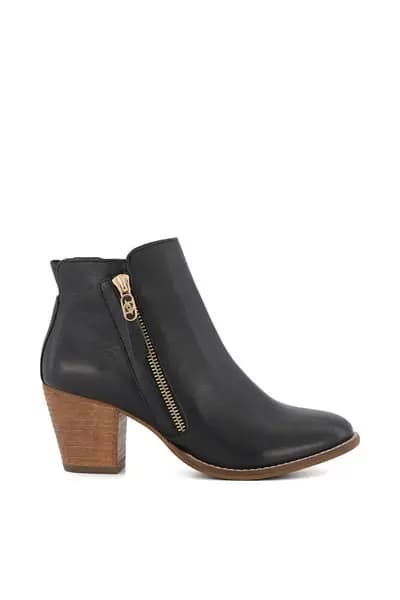 Dune London 'Paicey' Leather Ankle Boots Black