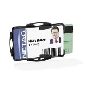 Durable Dual Security Pass Holder for 2 ID Cards 54 x 85 Transparent