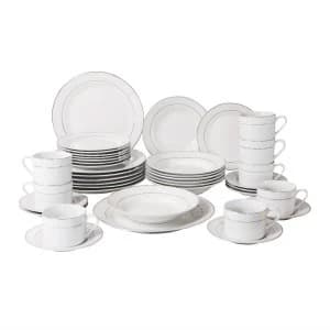 Robert Dyas 40 Piece Dinnerware Set - Platinum