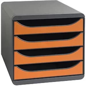 Exacompta Big Box Iderama (Opaque), Black/Tangerine, Pack of 1