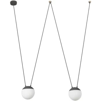 Faro Mine - 2 Light Grey Suspension Pendant, E27