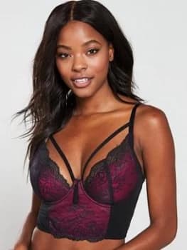 Pour Moi Sensation Lightly Padded Underwired Longline Bra - Black