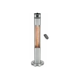 Devola Platinum 1.6kW Floor Standing Patio Heater with Remote Control IP65 - Silver