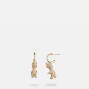Coach Womens Pave Rexy Huggie Earrings - Gold/Crystal
