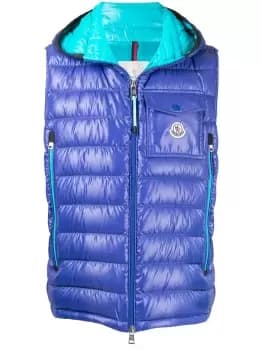 MONCLER Ragot logo-patch padded gilet Blue