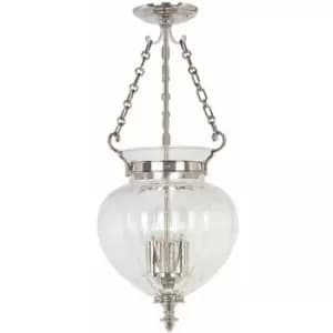 Loops - 3 Bulb Ceiling Pendant Light Fitting Highly Polished Nickel LED E14 60W