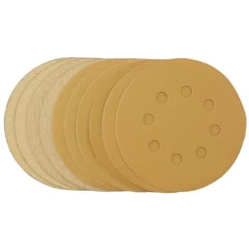 Draper Gold Sanding Discs with Hook & Loop, 125mm, Assorted Grit - 120G, 180G, 240G, 320G, 400G (Pack of 10)