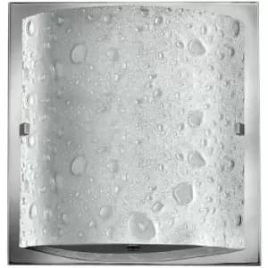 IP44 Wall Light Bubble Art Glass Etched Bottom Polished Chrome LED G9 3.5W