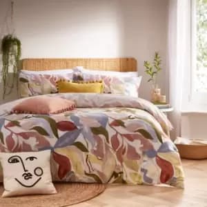 Amarosa Abstract Reversible Duvet Cover Set Plaster, Plaster / King