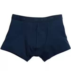 Fruit Of The Loom Mens Classic Shorty Cotton Rich Boxer Shorts (Pack Of 2) (2XL) (Deep Navy)