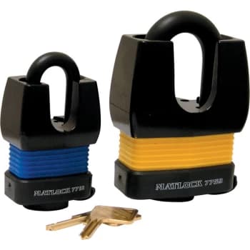 Laminated Yellow Steel Key Padlock - 75MM