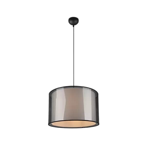 Burton Modern Cylindrical Pendant Ceiling Light Black Matt