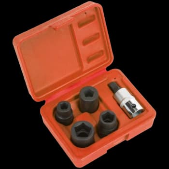 Sealey 5 Piece 1/2" Drive Pentagon Brake Caliper Socket Set for Bendix and Girling Brakes 1/2"