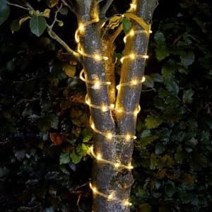 Solar Rope design Solar-powered Warm white 100 LED Outdoor String lights