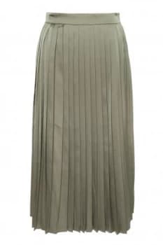 Great Plains Satin Luxe Pleated Skirt Sage Green