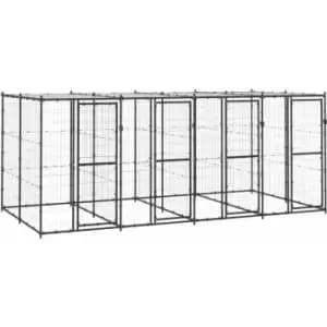Vidaxl - Outdoor Dog Kennel Steel with Roof 9.68 m² Black