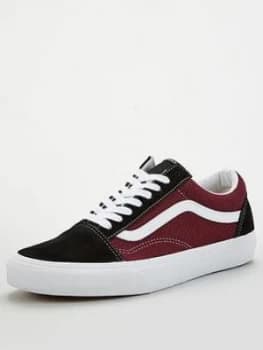 Vans Old Skool - Black/Red , Black/Red, Size 6, Men
