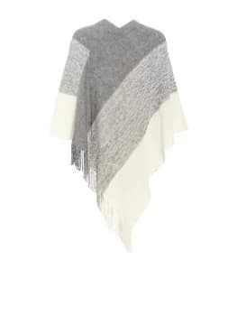 Quiz Grey Stripe Poncho - 1