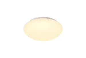 Flush Ceiling, 1 x 18W LED, 3000K, 872lm, IP44, White, Frosted Glass