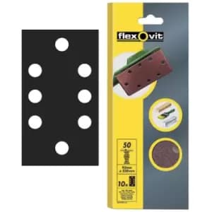 Flexovit 63642526341 1/3 Sanding Sheets Orbital 93 x 230mm Perfora...