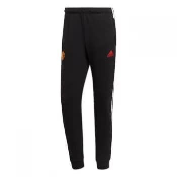 adidas Manchester United 3-Stripes Sweat Tracksuit Bottom - Black