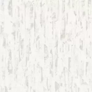 Grandeco Imperia Textured White Taupe and Silver Wallpaper