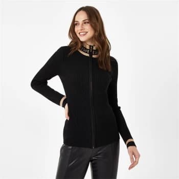 Biba BIBA Logo Zip Through Cardigan - Black