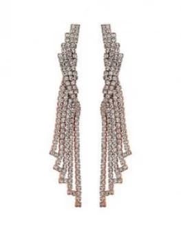 Mood Rose Gold Plated Crystal Chandelier Drop Earrings