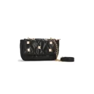 I Saw It First Studded Cross Body Quilted Shoulder Bag - Black