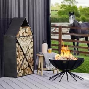 Outdoor Metal Dak Fire Pit in Black H37Cm W71Cm