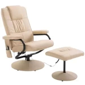 HOMCOM Electric Massage Chair Sofa Recliner Foot Stool 10 Point Massager