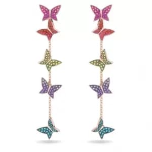 Lilia Drop Butterfly Long Rose Gold-tone Plated Earrings 5636425