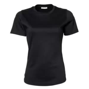 Tee Jays Womens/Ladies Interlock Short Sleeve T-Shirt (2XL) (Black)