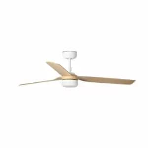 Punt LED White, Light Wood Ceiling Fan With DC Motor Smart