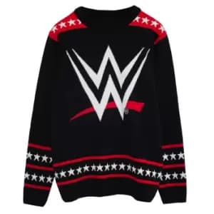 WWE Womens/Ladies Logo Knitted Jumper (3XL) (Black)