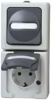 Kopp Grey Plug Socket, 16A, Type F - German Schuko