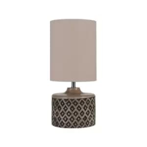 Short Wooden Diamond Table Lamp