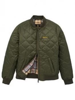 Barbour Boys Gabble Quilt Bomber Jacket - Olive