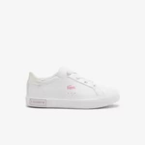 Infants' Lacoste Powercourt Synthetic Trainers Size 3 UK Kids White
