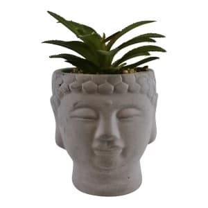 Small Faux Succulent in Buddha Head Pot