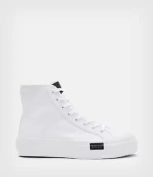 AllSaints Womens Dana Flatform High Top Trainers, White, Size: UK 3/US 6/EU 36