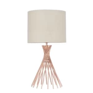 Gosforth Copper Table Lamp with Beige Shade