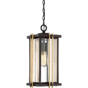 1 Light Medium Chain Lantern - Bronze Finish, E27
