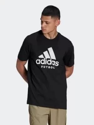 adidas Futbol Logo T-Shirt, Black Size M Men
