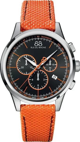 88 Rue Du Rhone Watch Rive 43mm Mens - Black RDR-064