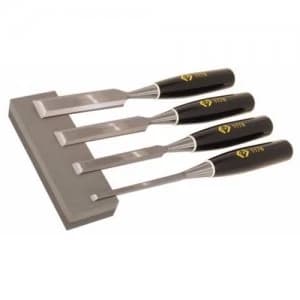 C.K Tools 4 Bevel Edged Wood Chisel Carving Hand Tool Set and Sharpening Stone