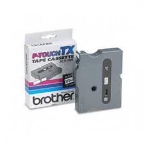 Brother TX335 White on Black 12mm x 15m Gloss Tape
