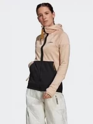 adidas Terrex Tech Hooded Fleece Hiking Jacket, Blue Size M Women